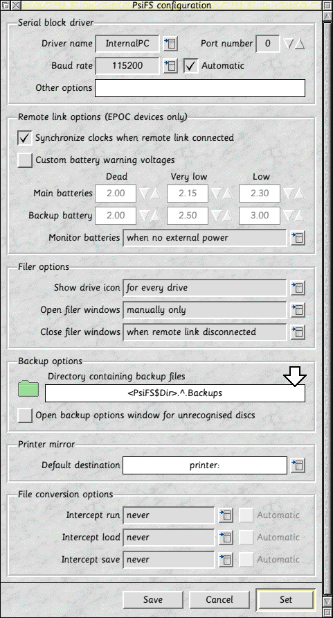 PsiFS Options