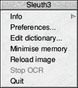 Sleuth Menu