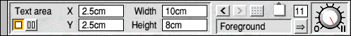 Text Area tool, mode 1